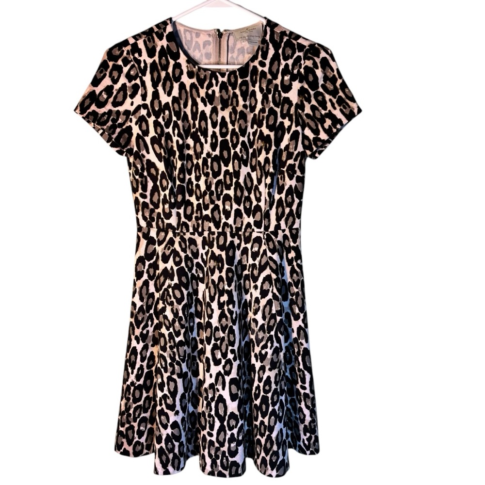 Kate Spade Autumn Leopard Print‎ Skater Dress Size 0
